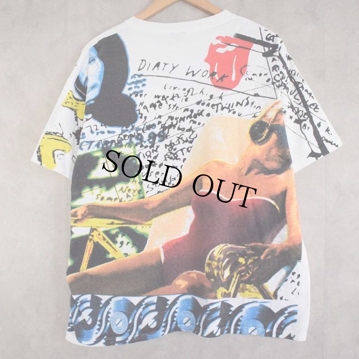 画像2: 〜90's The Rolling Stones USA製 "SOME GIRLS" マルチプリント ロックバンドT-shirt XL (2)