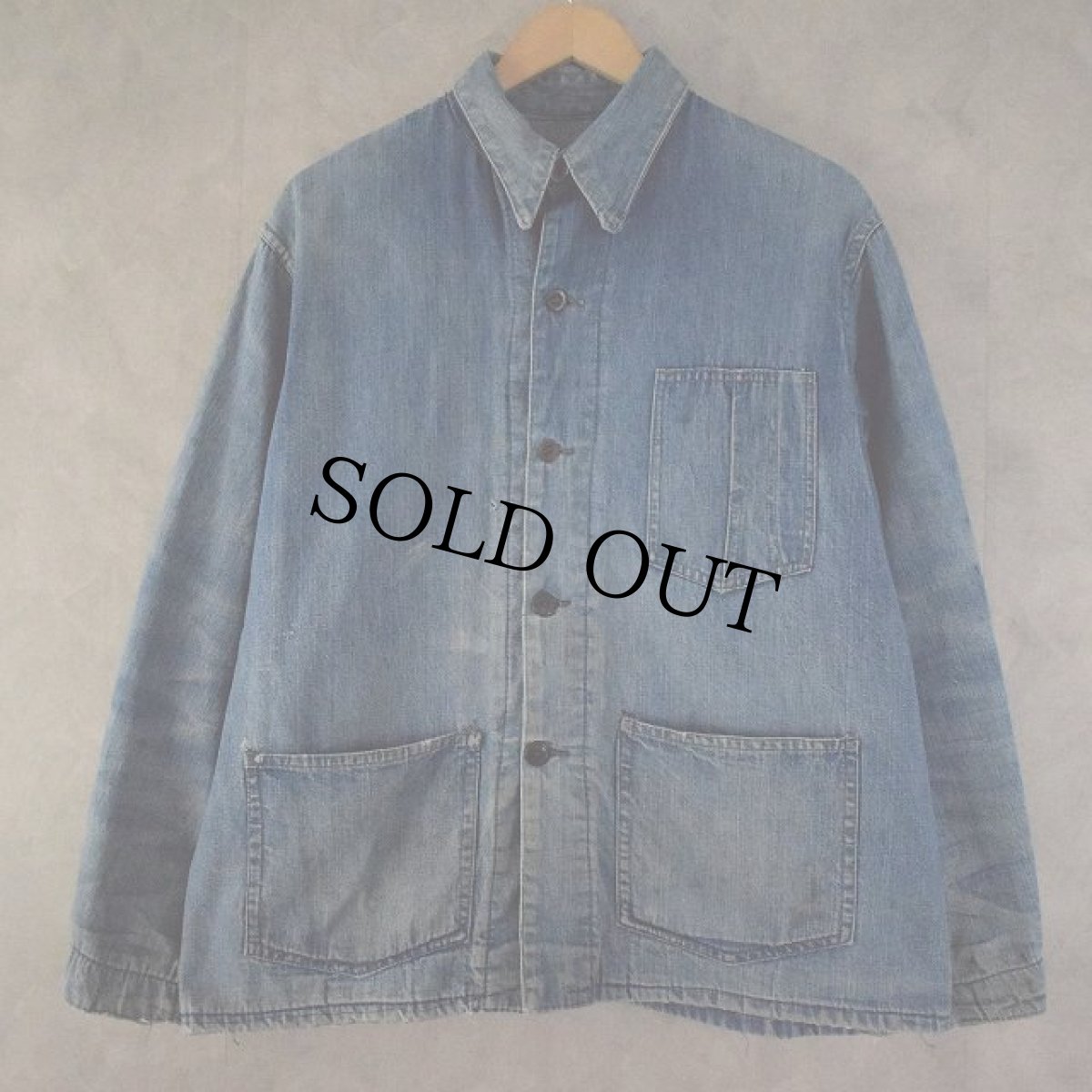 画像1: 40's RCN(Royal Canadian Navy) Denim Working Jacket (1)