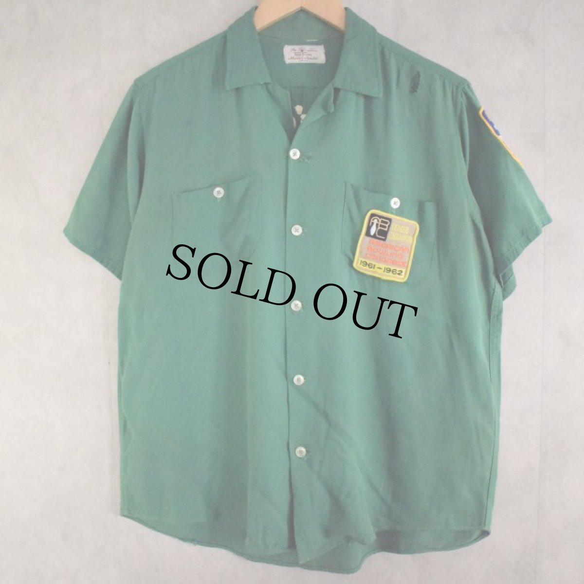 画像2: 60's The Topp Score チェーン刺繍×パッチ付き Bowling Shirt M (2)