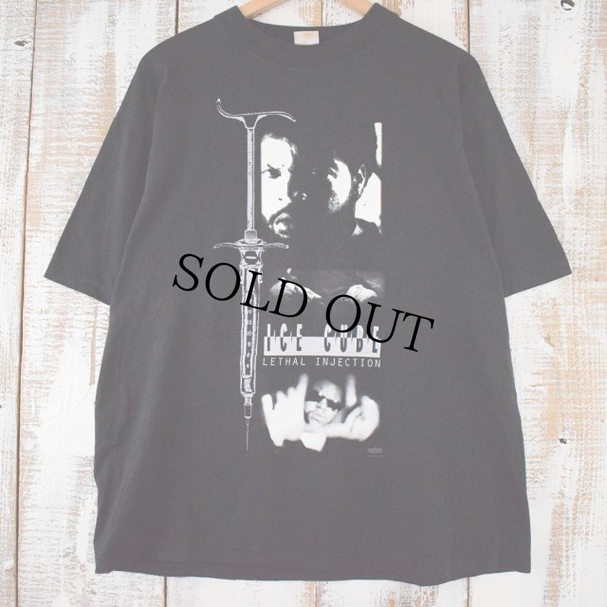 画像1: 90's ICE CUBE "LETHAL INJECTION" ヒップホップTシャツ XL (1)