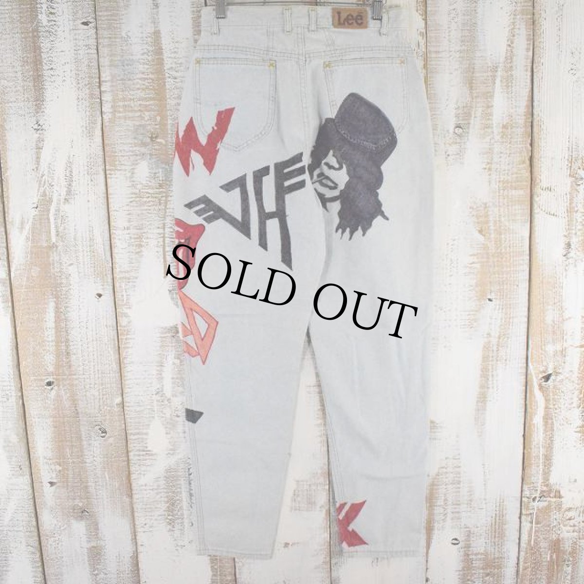 画像2: 90's Lee USA製 "ロックバンド" ハンドペイント デニムパンツ W28 (2)