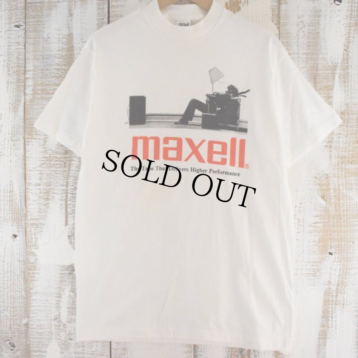 画像1: 90's MAXELL USA製 企業広告プリントTシャツ L (1)