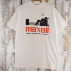 画像1: 90's MAXELL USA製 企業広告プリントTシャツ L (1)