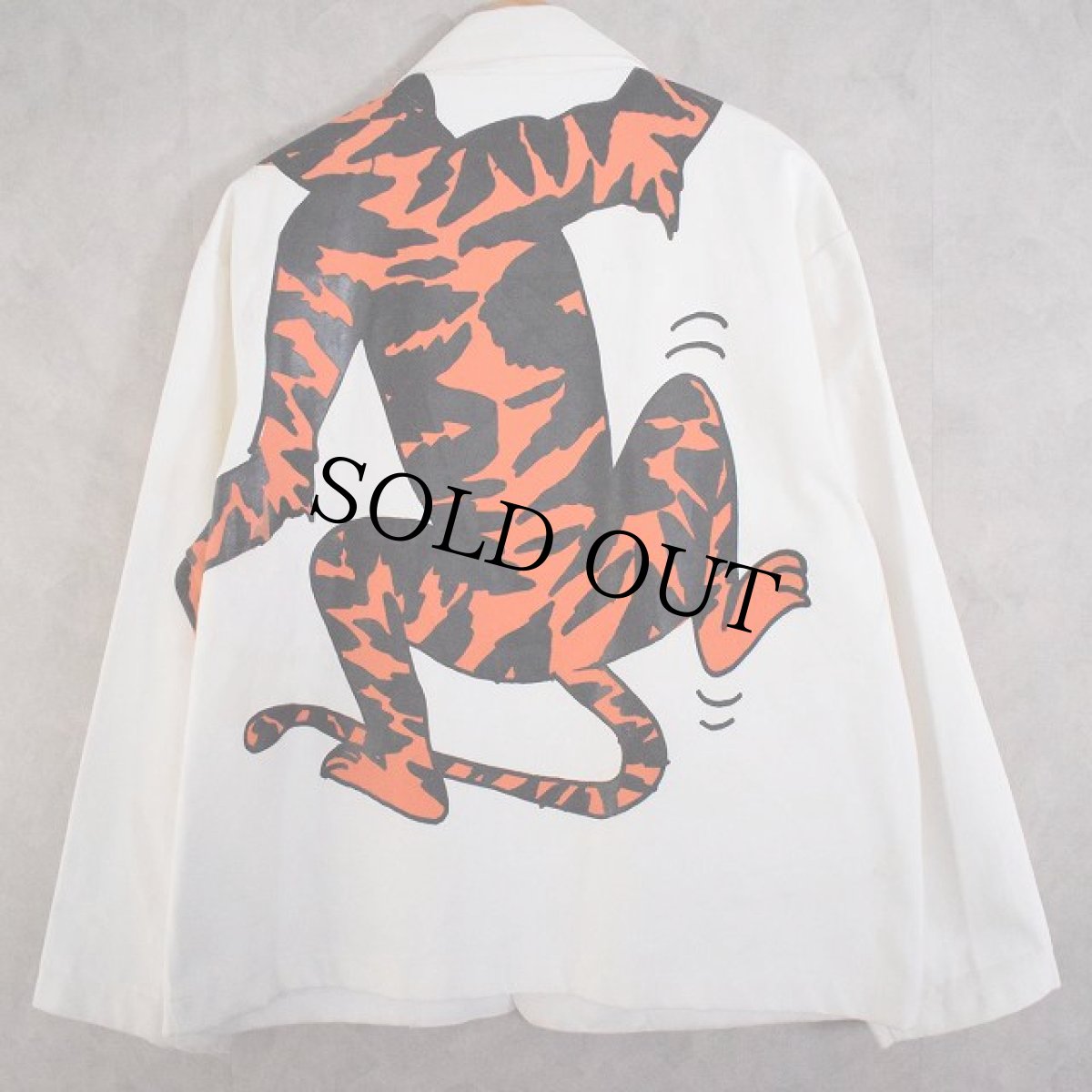 画像2: VINTAGE タイガーペイント ホワイトカバーオール (2)