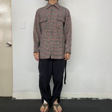 画像2: 60's PENDLETON USA製 チェック柄ウールシャツ L (2)