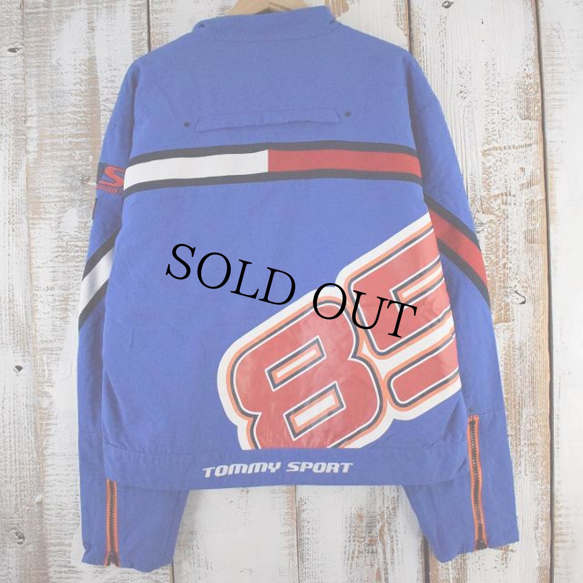 画像2: 90's TOMMY JEANS ロゴ刺繍 ナイロンジップブルゾン XL (2)