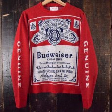 画像1: Budweiser ロゴデザイン ニットセーター XL (1)