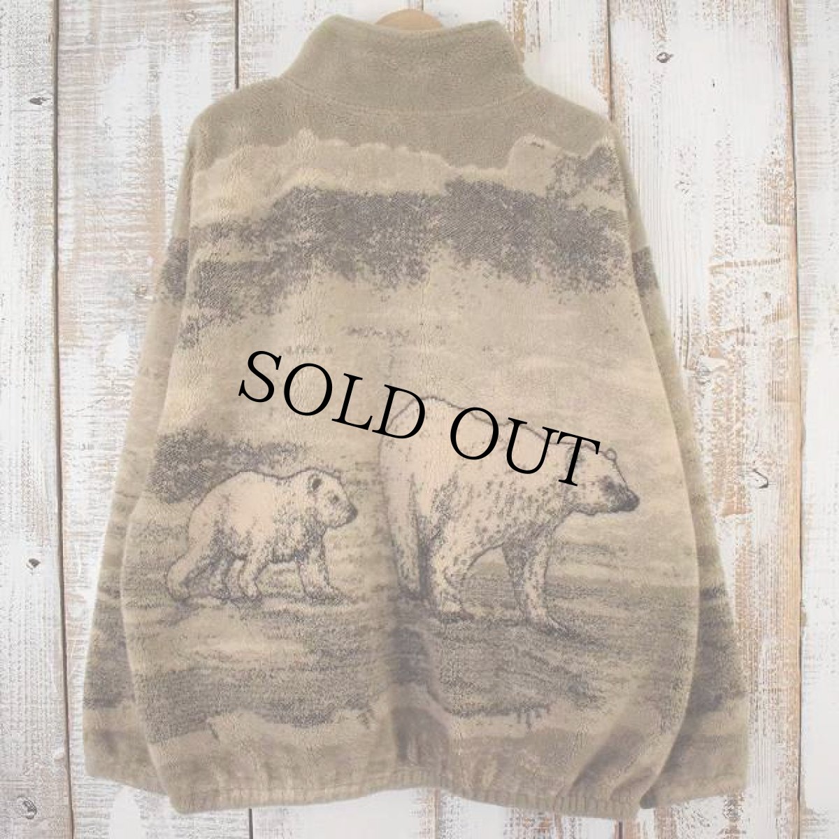 画像2: BLACK MOUNTAIN USA製 しろくま柄 フリースジャケット L (2)