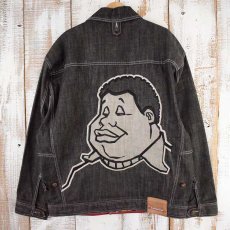 画像2: PLATINUM FUBU "Fat Albert" キャラクター刺繍 デニムジャケット L (2)