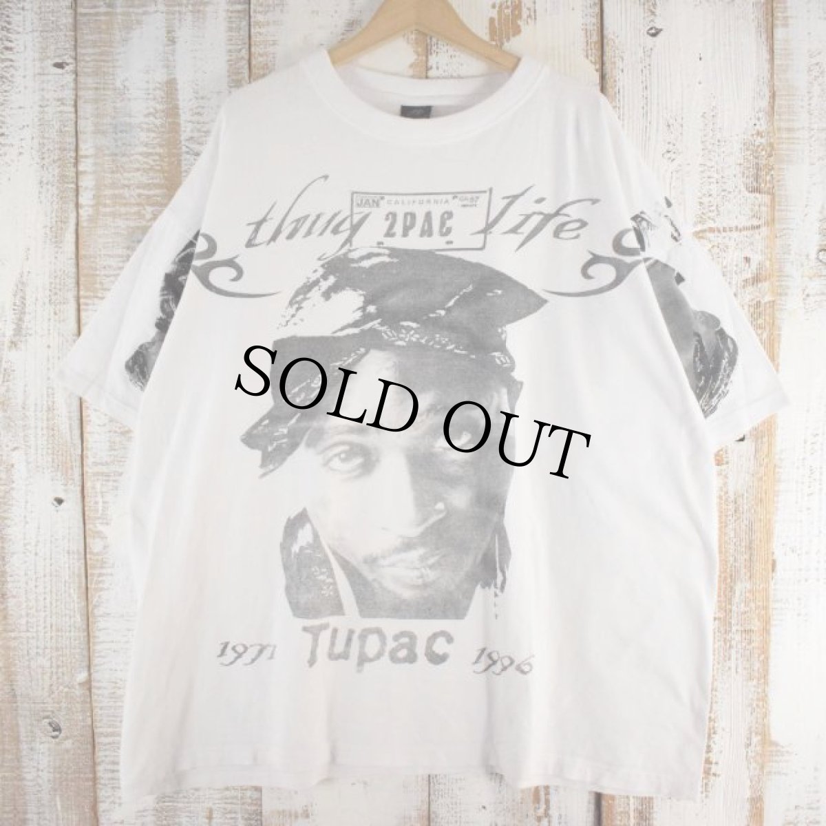 画像1: 2PAC 大判フォトプリント 追悼Tシャツ 4XL (1)