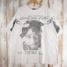 画像1: 2PAC 大判フォトプリント 追悼Tシャツ 4XL (1)