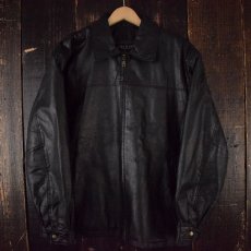 画像1: COUGAR LEATHER レザージャケット BLACK L (1)