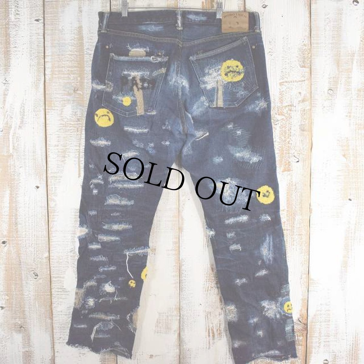 画像2: Bizzrad "Reworked Momotaro denims" クラストデニムパンツ W35 (2)