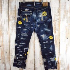 画像2: Bizzrad "Reworked Momotaro denims" クラストデニムパンツ W35 (2)