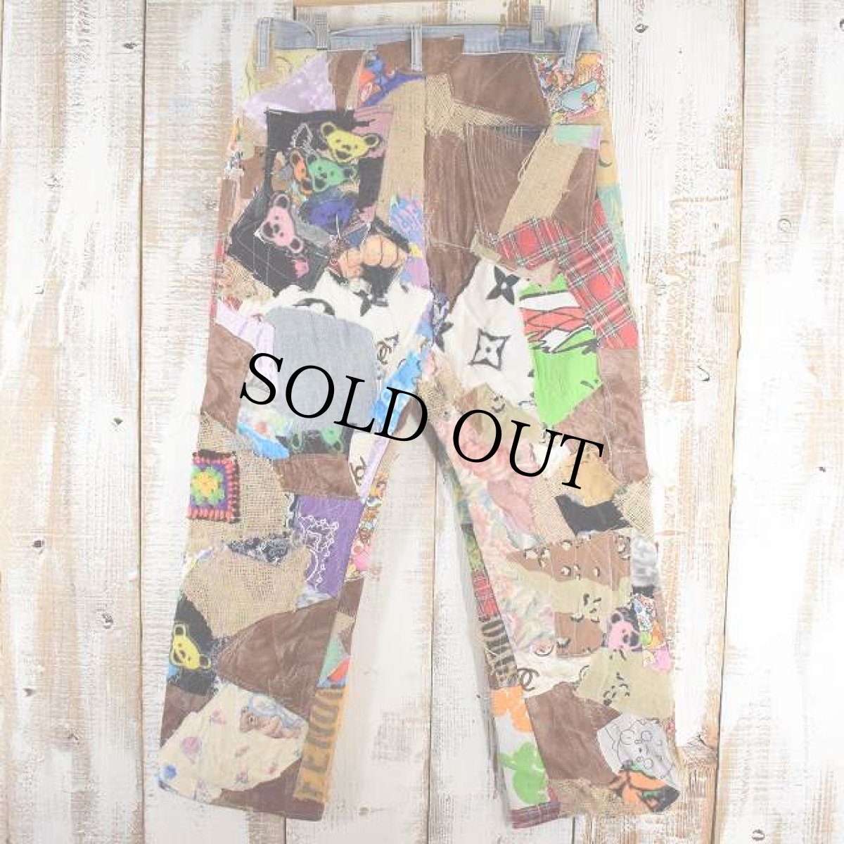 画像2: Bizzrad Levi's "Patchworked Japanese denims" パッチワークデニムパンツ W35 (2)