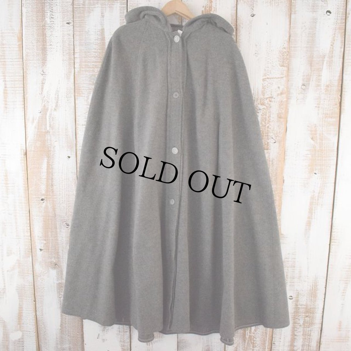 画像2: ウールロングポンチョ (2)