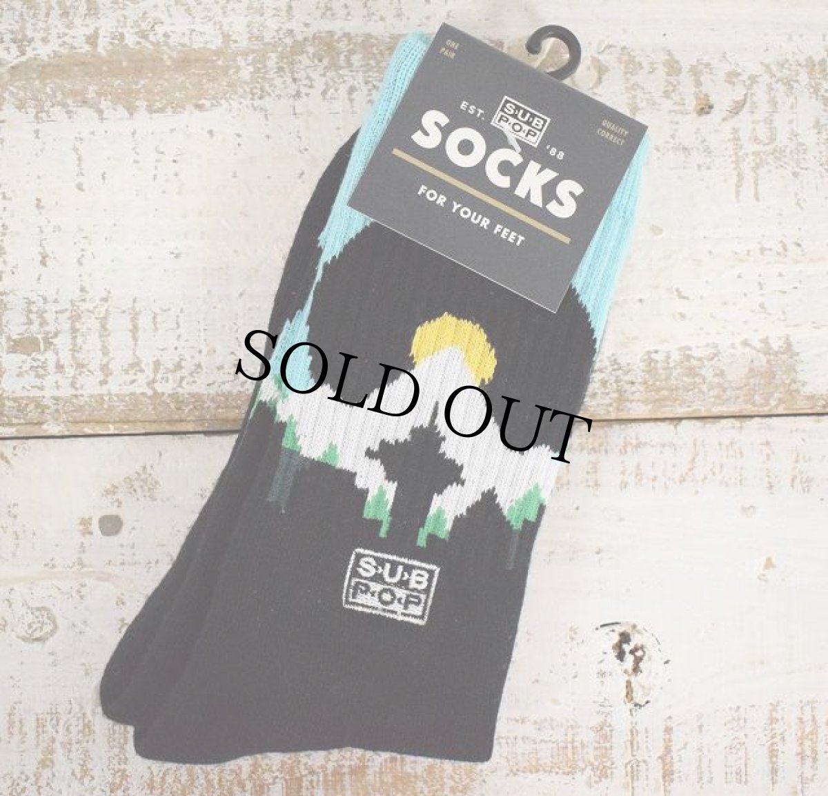 画像1: SUB POP "SP FLANNEL SOCKS" GREEN (1)