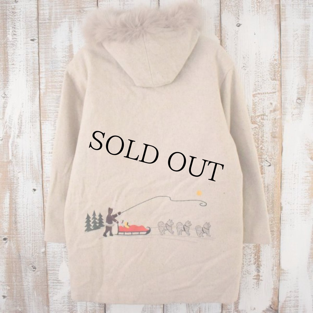 画像2: CANADA製 刺繍入り ウールエスキモーコート S (2)