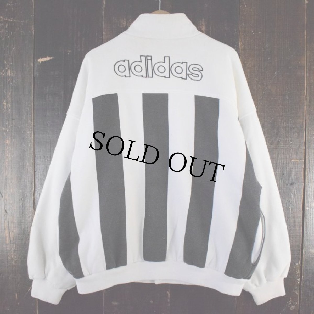 画像2: 80's adidas ストライプ柄 スウェットブルゾン (2)