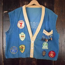 画像1: VINTAGE "IDAHO" アワードパッチ&ピンズ付き コーデュロイベスト (1)
