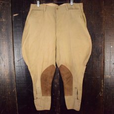 画像1: 30〜40's BAMBERGER'S MEN'S STORE レザー切り替え ジョッパーズパンツ W35 (1)