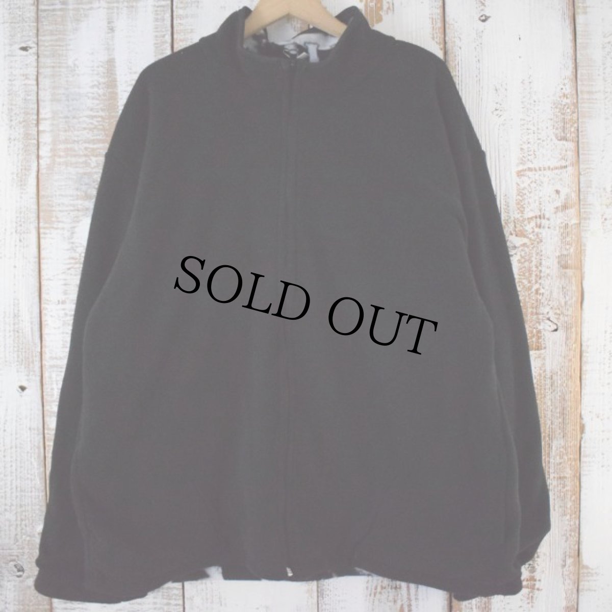 画像3: オオカミ柄 リバーシブル フリースジャケット XL (3)