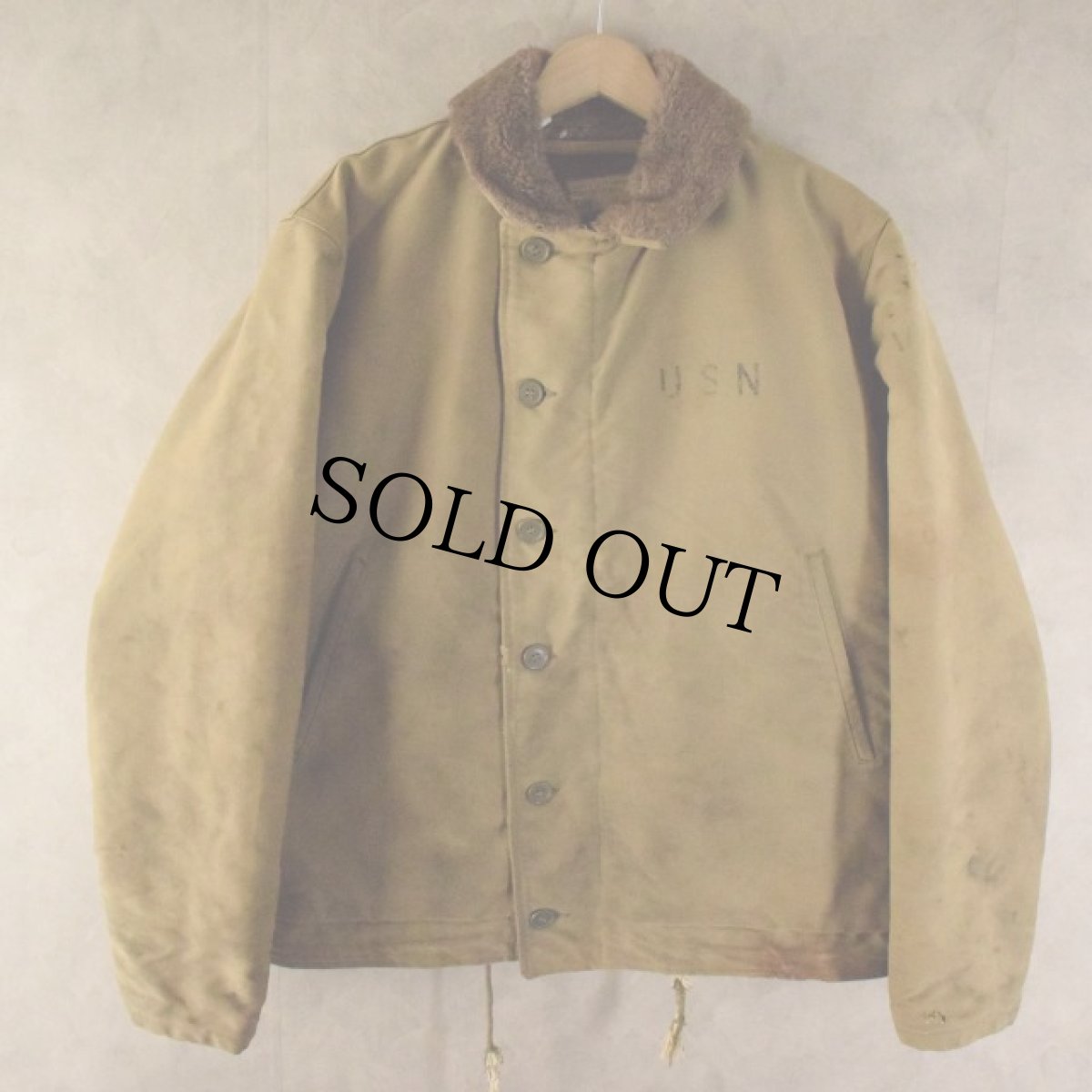 画像2: 40's U.S.NAVY N-1 "E.B.CONDON" ステンシル入り デッキジャケット (2)