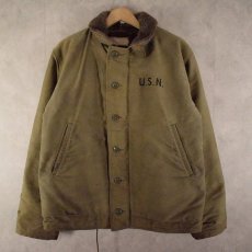 画像1: 40〜50's U.S.NAVY N-1 デッキジャケット SIZE 40 (1)