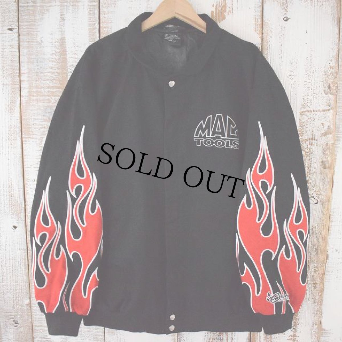 画像2: MACTOOLS ファイヤーパターン刺繍 コットンレーシングジャケット L (2)