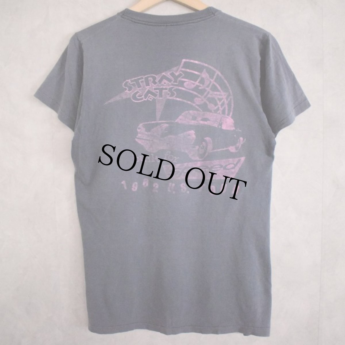 画像1: 80's STRAY CATS "1982 built for speed" ロカビリーバンドツアーTシャツ (1)