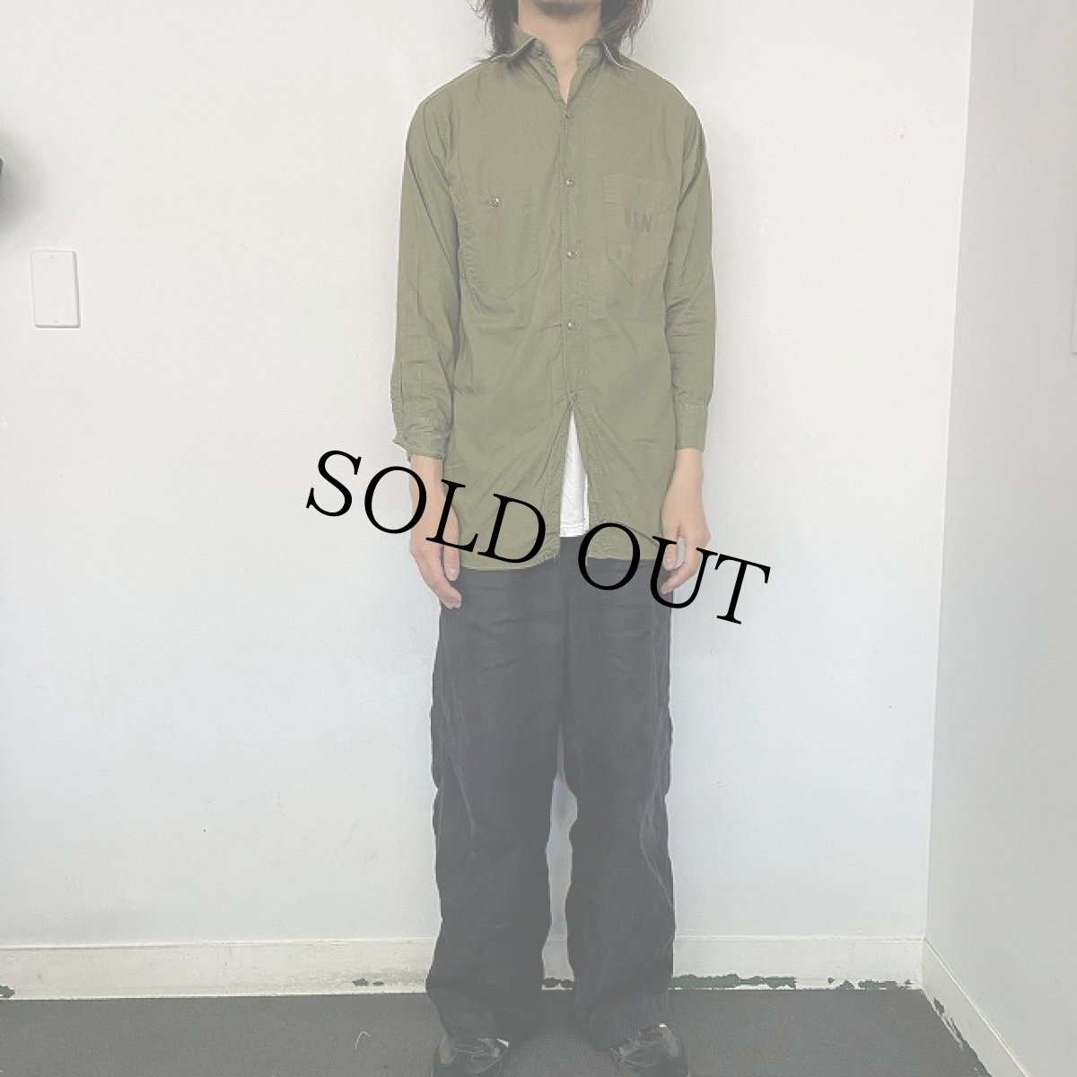 画像3: 40's U.S.NAVY N-3 Cotton Poplin Utility Shirts (3)