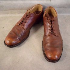画像1: 40〜50's U.S.NAVY Service Shoes Brown Leather 9 1/2 C (1)
