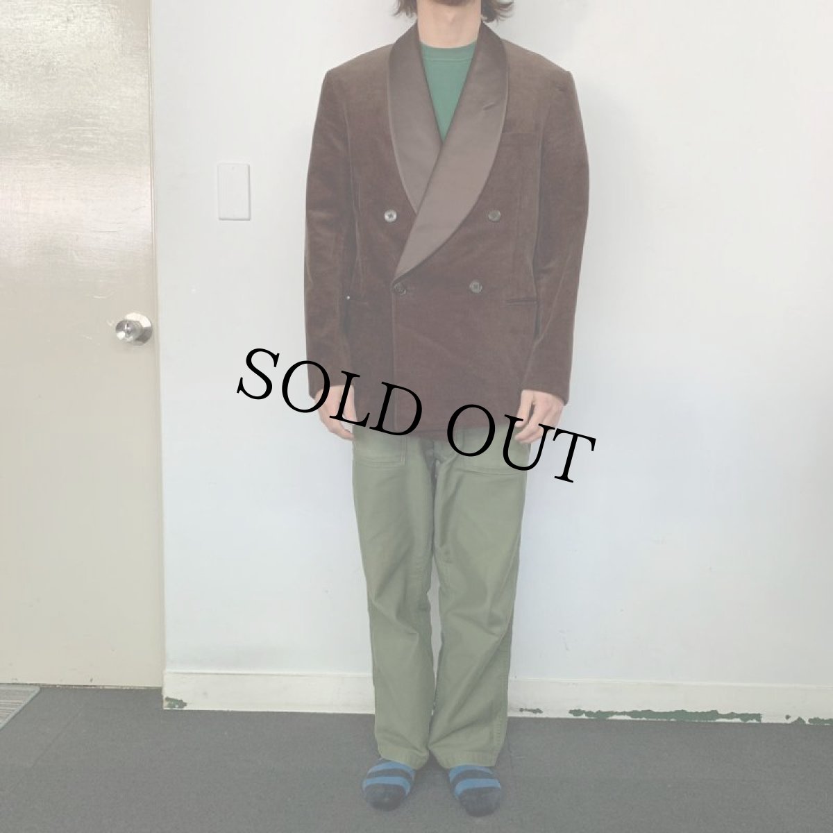 画像2: Ralph Lauren パープルレーベル 太畝ダブルブレスト スモーキングTYPEジャケット (2)