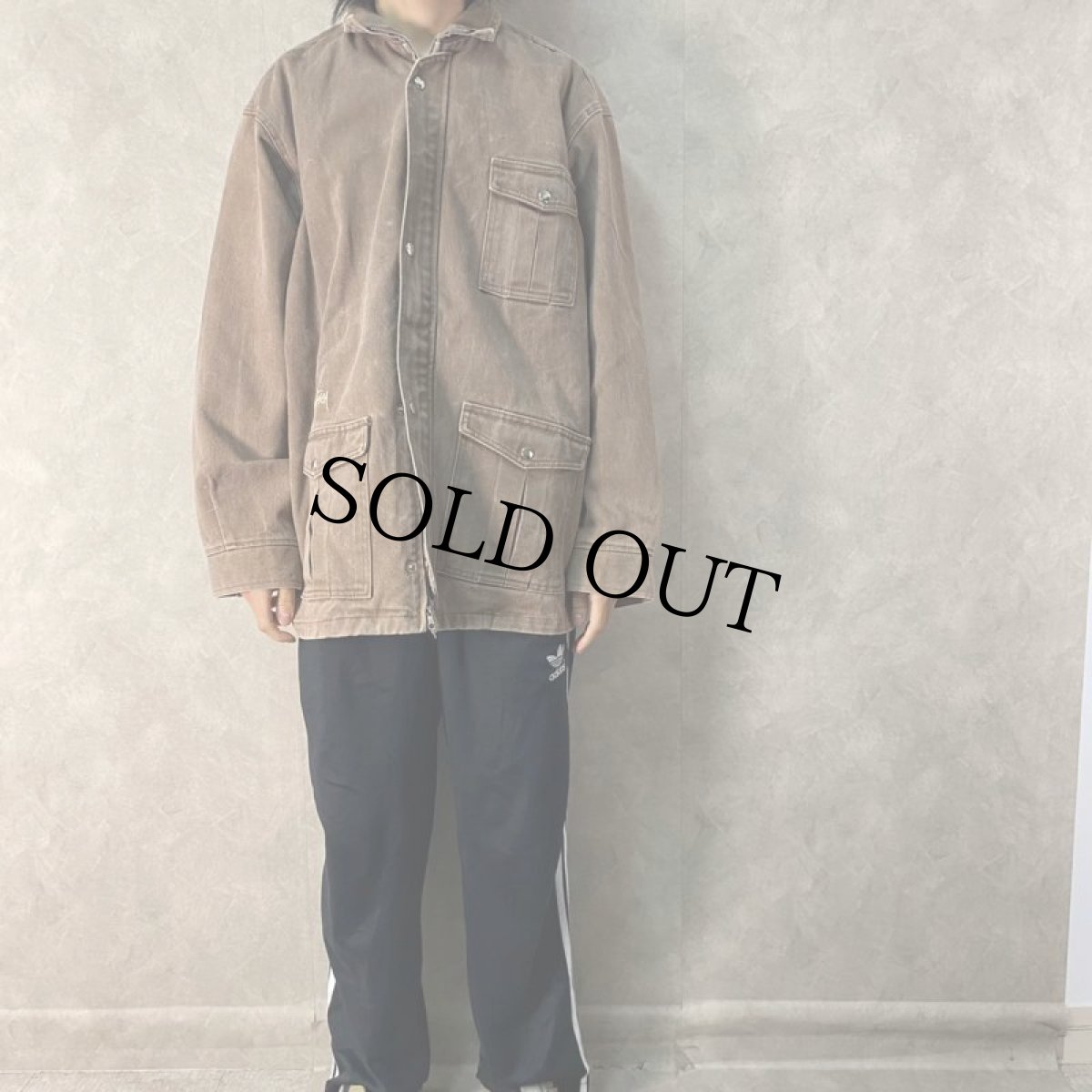 画像2: 90's STUSSY USA製 ブラウンデニムジャケット L (2)