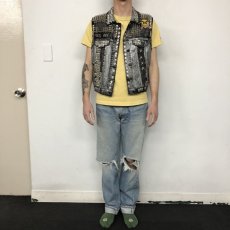 画像3: Handmade Punk custom ペイント×スタッズ デニムベスト (3)