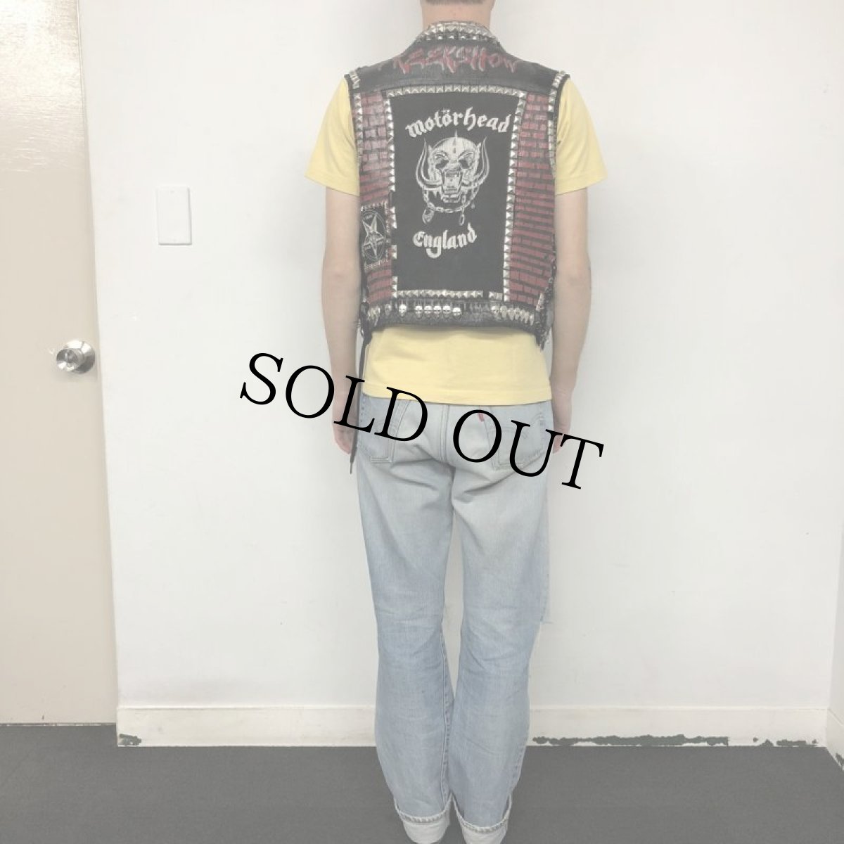 画像5: Handmade Punk custom ペイント×スタッズ デニムベスト (5)