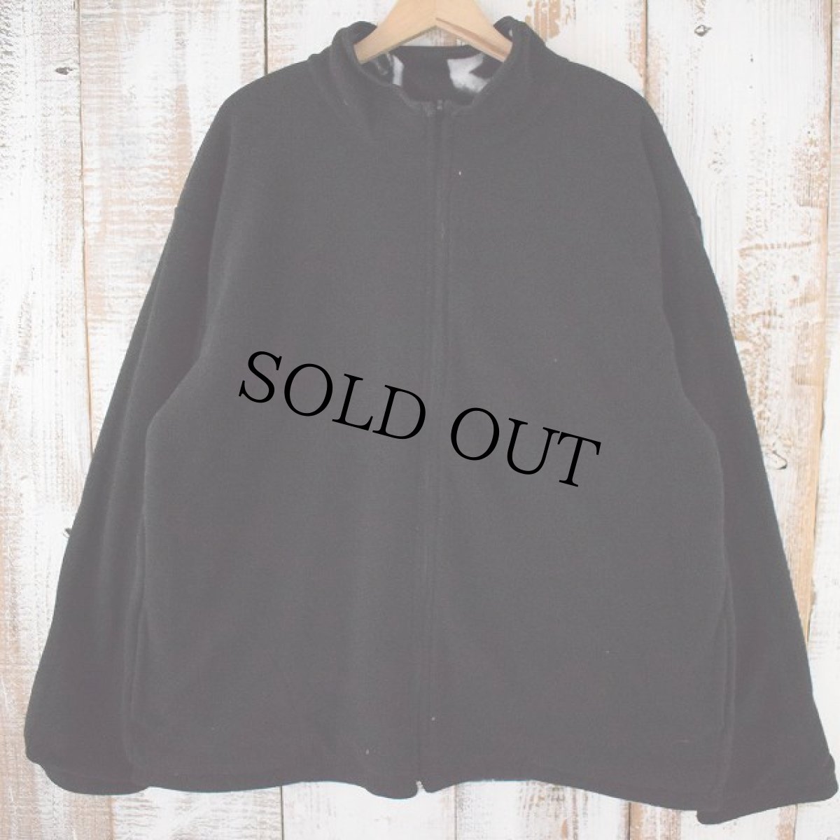 画像3: オオカミ柄 リバーシブル フリースジャケット XL (3)