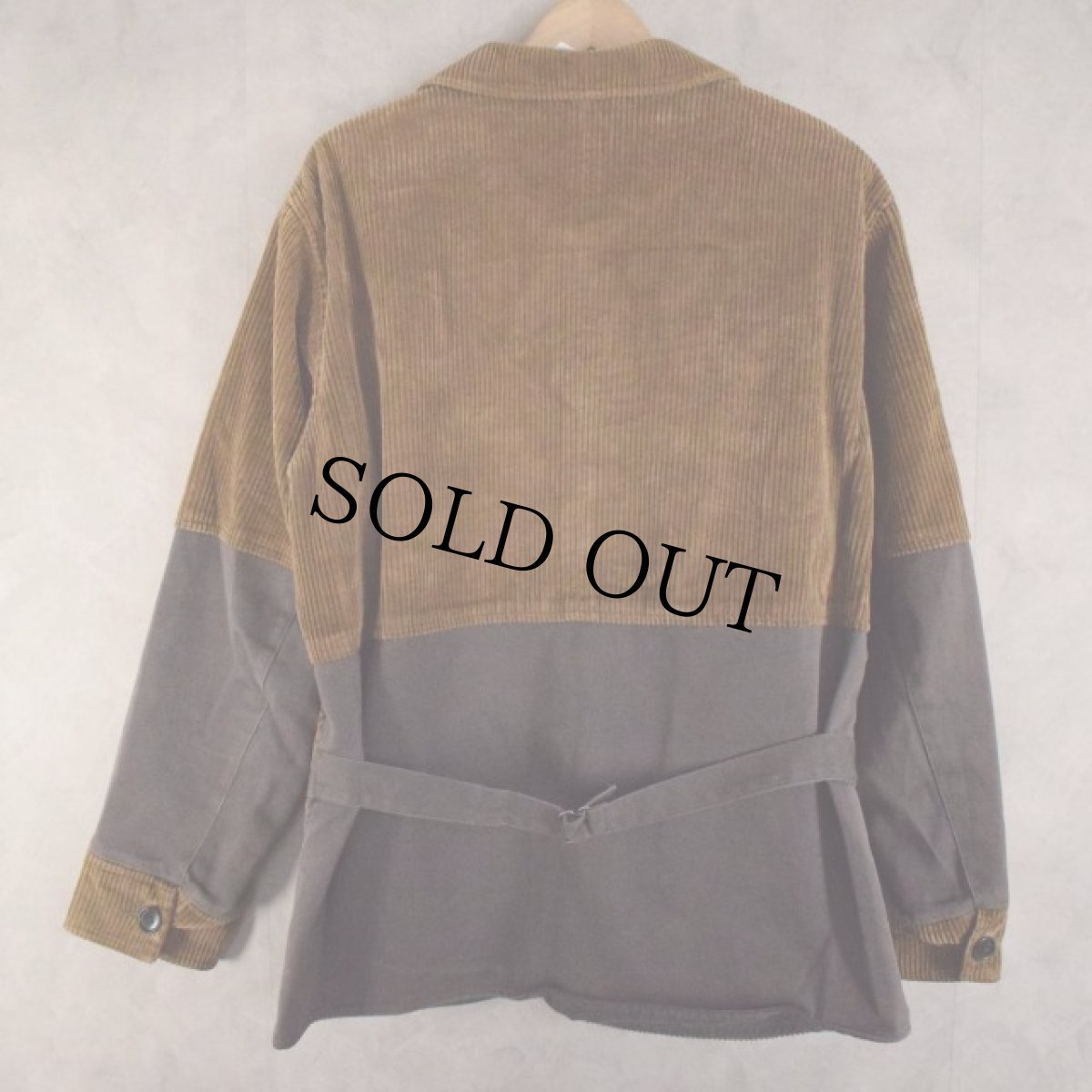 画像2: 40〜50's 太畝コーデュロイ シンチバック付きワークジャケット (2)