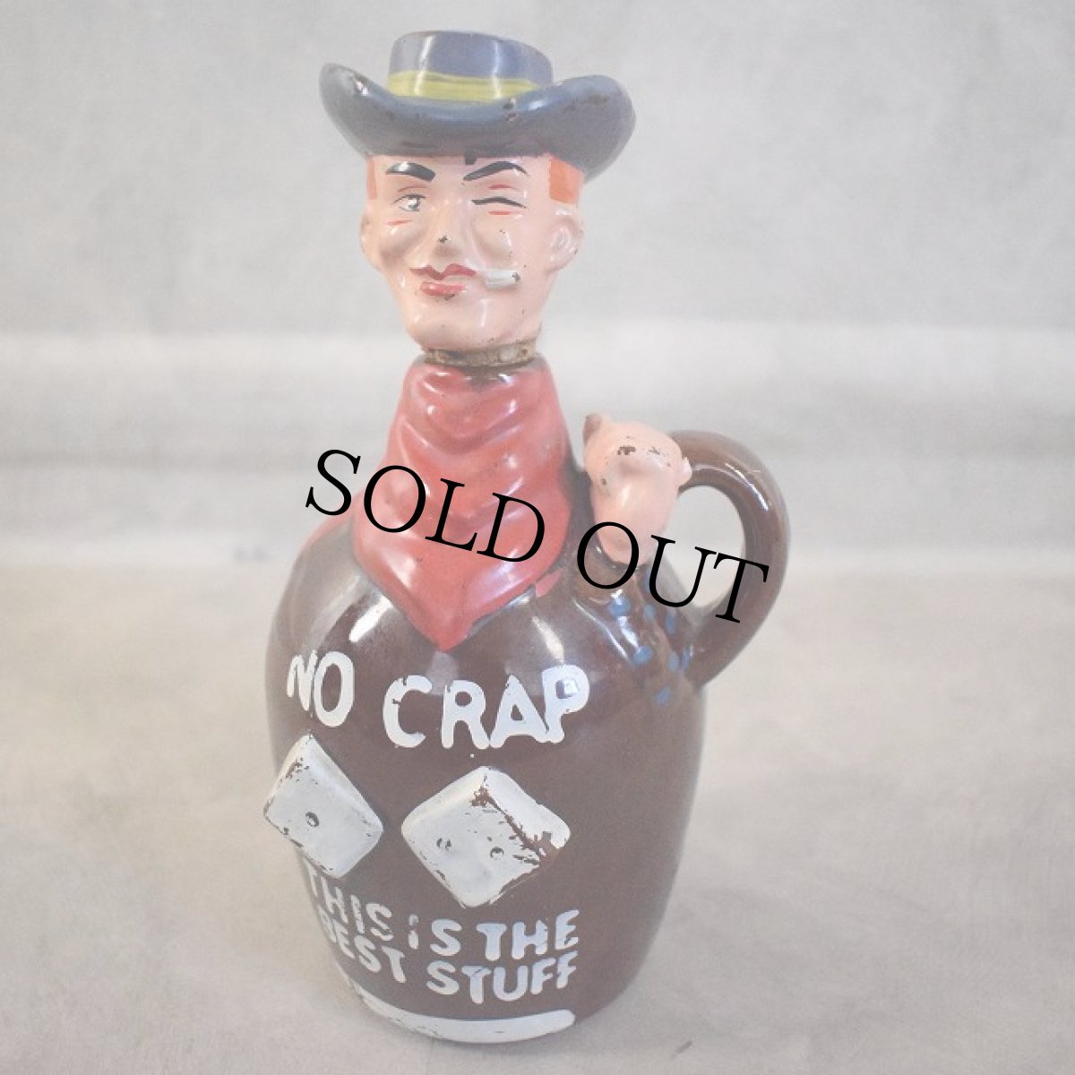 画像1: VINTAGE "NO CRAP THIS IS THE BEST STUFF" Cowboy bottle (1)