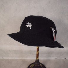 画像1: 90's STUSSY USA製 バケットハット LARGE/X-LARGE DEADSTOCK (1)