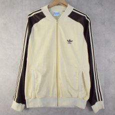 画像1: 80's adidas ATP USA製 トラックジャケット 生成り×ブラウン L (1)