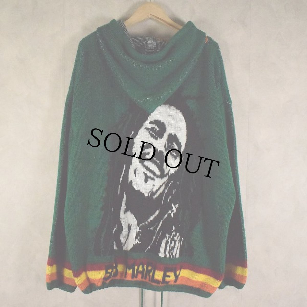 画像2: Bob Marley エクアドル製 シャギーニットパーカー XL (2)