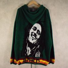 画像2: Bob Marley エクアドル製 シャギーニットパーカー XL (2)