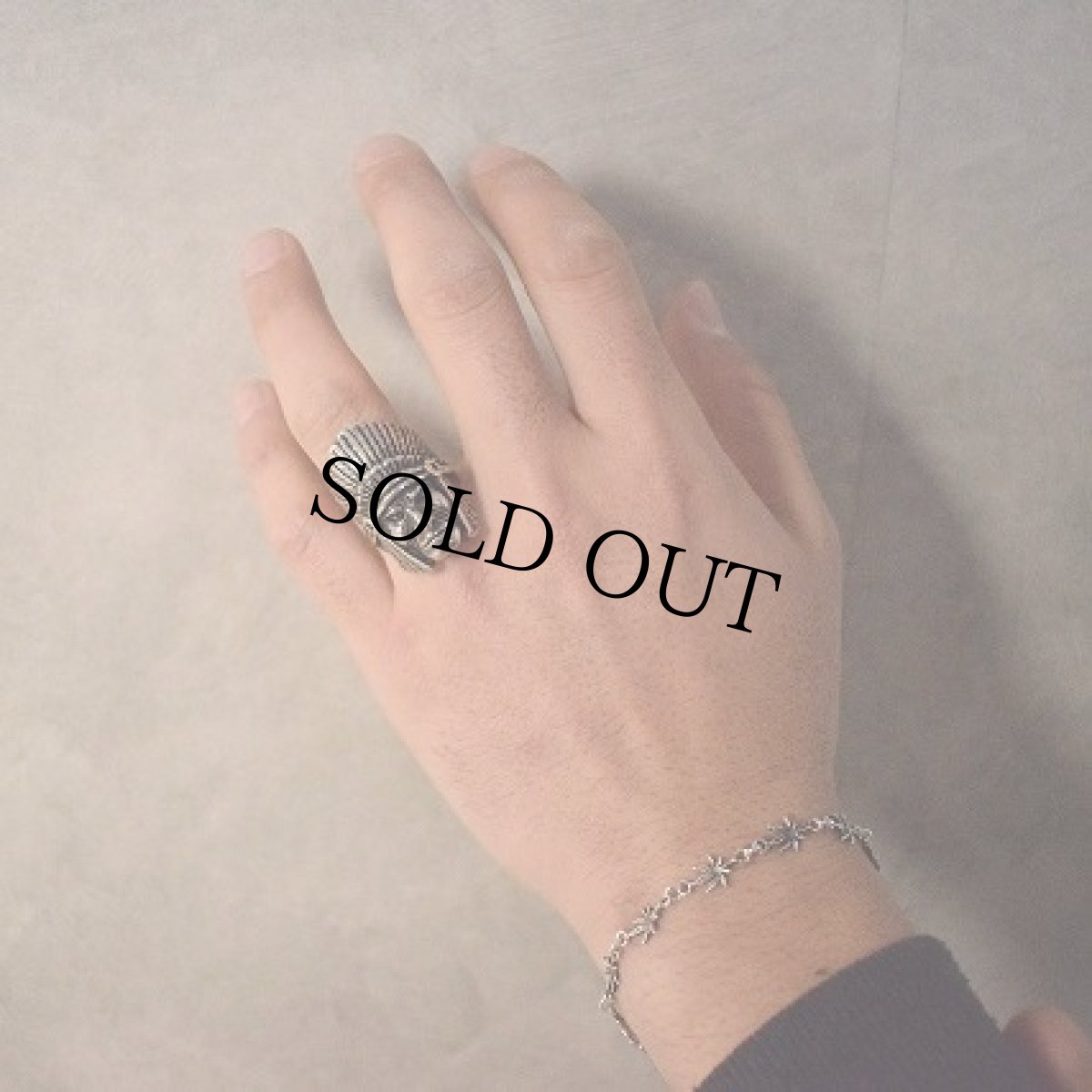 画像2: 80's G&S "インディアンヘッド" フェイスモチーフリング 16.5号 (2)