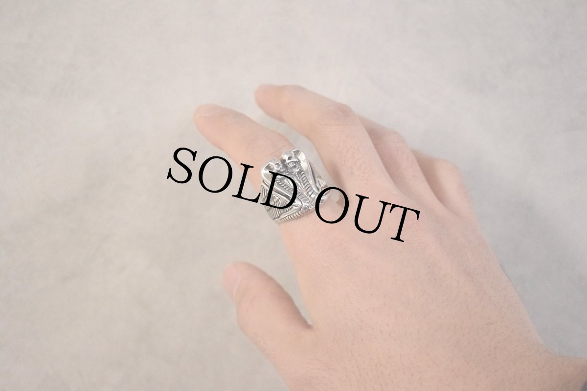 画像2: 80's G&S "スカル×コブラ×ウイング" バイカーリング (2)