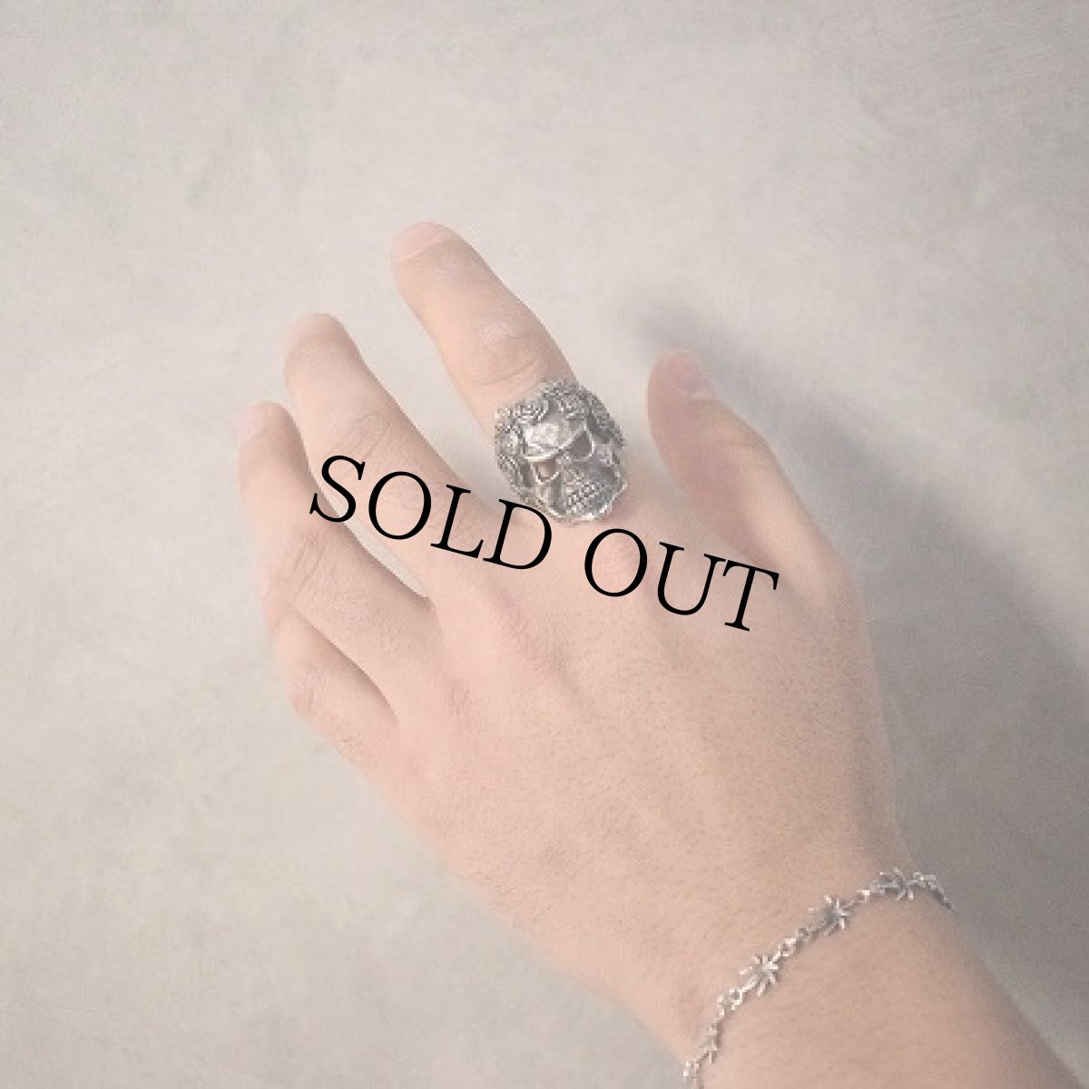 画像2: 80's G&S "ローズ×スカル" フェイスモチーフリング 22号 (2)