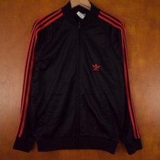 画像1: 80's adidas ATP USA製 トラックジャケット 黒×赤 L (1)