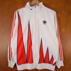 画像1: 70〜80's adidas England製 トラックジャケット 白×赤 (1)