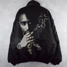 画像1: U B TUFF "2PAC" ラインストーン付き 大判プリント MA-1 (1)