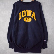 画像1: 90's Champion REVERSE WEAVE USA製 "IOWA" カレッジプリント スウェット XXL (1)